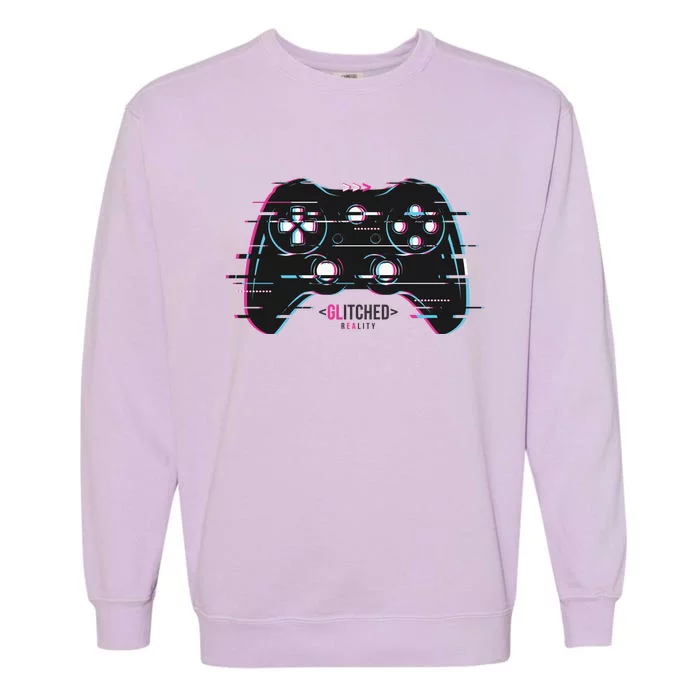 Glitchy Gamepad Gamer Garment-Dyed Sweatshirt