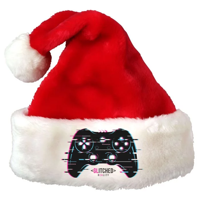 Glitchy Gamepad Gamer Premium Christmas Santa Hat