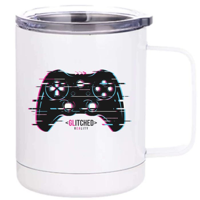 Glitchy Gamepad Gamer Front & Back 12oz Stainless Steel Tumbler Cup