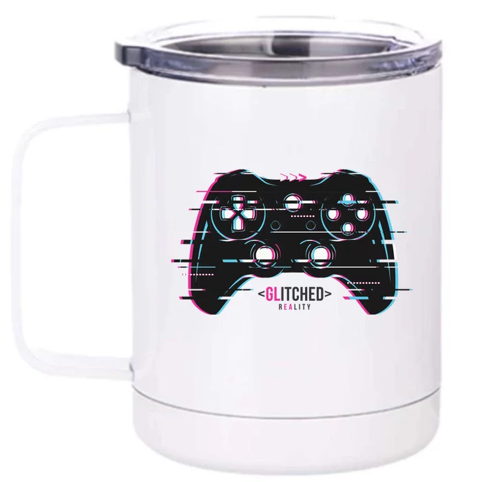 Glitchy Gamepad Gamer Front & Back 12oz Stainless Steel Tumbler Cup