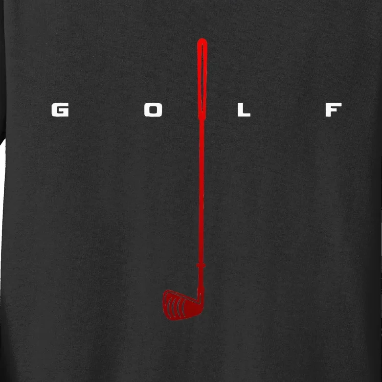 Golfer Golf Kids Long Sleeve Shirt