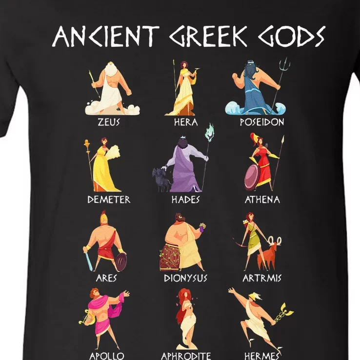 Greek Gods Greek Mythology Ancient Legends V-Neck T-Shirt