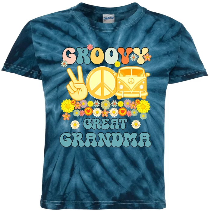 Groovy Great Grandma Retro Matching Family Kids Tie-Dye T-Shirt