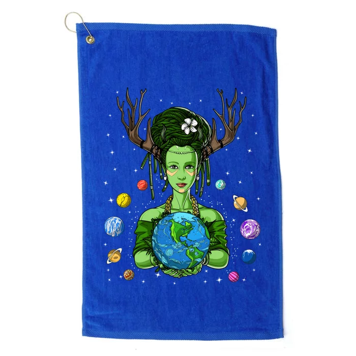 Gaia Greek Goddess Mother Earth Day Hippie Environt Witch Gift Platinum Collection Golf Towel