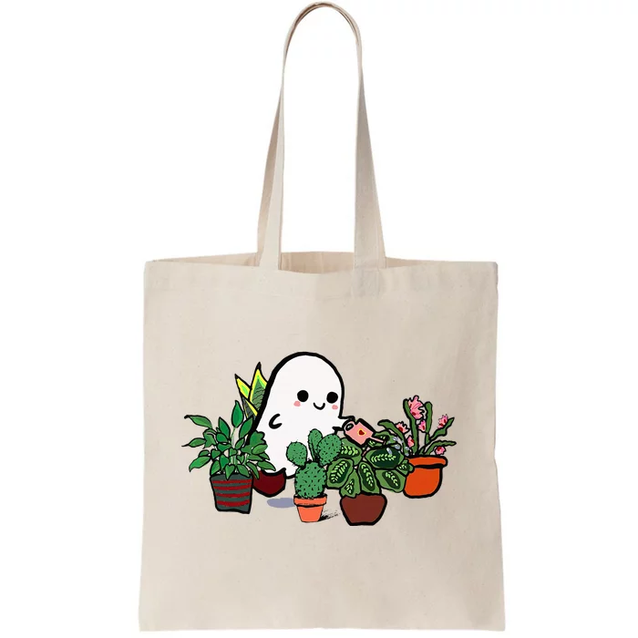 Ghostly Gardening Halloween Cute Ghost Gardening Tote Bag