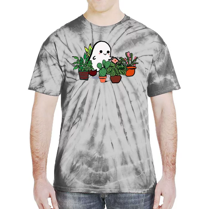 Ghostly Gardening Halloween Cute Ghost Gardening Tie-Dye T-Shirt