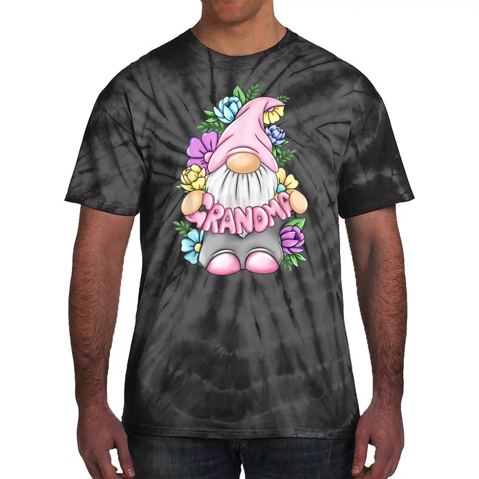 Gnome Grandma Happy Easter Day Art Flower For Mom Gnomies Tie-Dye T-Shirt