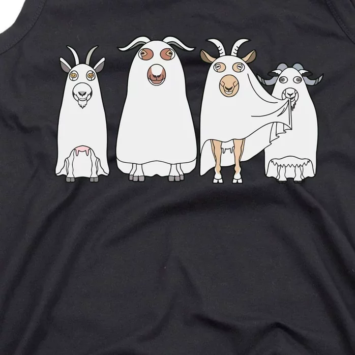 Goat Ghost Halloween Farmer Goat Lover Scary Spooky Season Tank Top