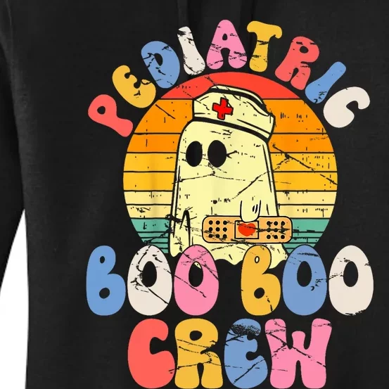 Groovy Ghost Halloween Pediatric RN Nurse Boo Boo Crew Women's Pullover Hoodie