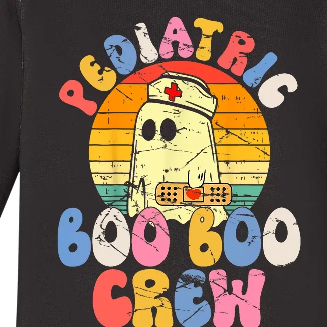 Groovy Ghost Halloween Pediatric RN Nurse Boo Boo Crew Baby Long Sleeve Bodysuit