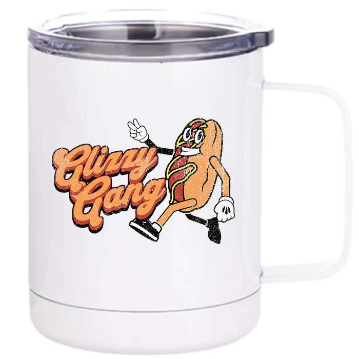 Glizzy Gang Hotdog Vintage Retro Funny Gift Front & Back 12oz Stainless Steel Tumbler Cup