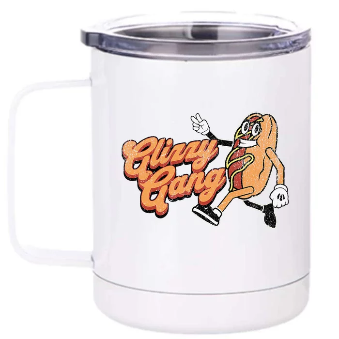 Glizzy Gang Hotdog Vintage Retro Funny Gift Front & Back 12oz Stainless Steel Tumbler Cup