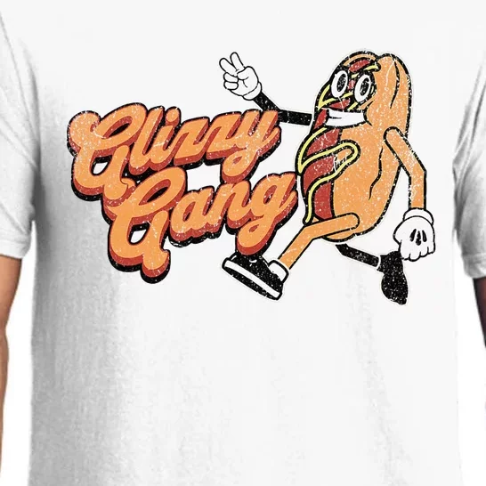 Glizzy Gang Hotdog Vintage Retro Funny Gift Pajama Set