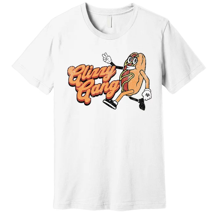 Glizzy Gang Hotdog Vintage Retro Funny Gift Premium T-Shirt