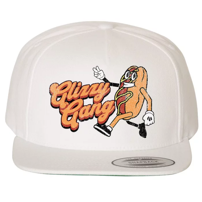 Glizzy Gang Hotdog Vintage Retro Funny Gift Wool Snapback Cap