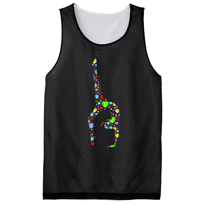 Gymnastics Gift Hearts Gymnast Gifts Mesh Reversible Basketball Jersey Tank