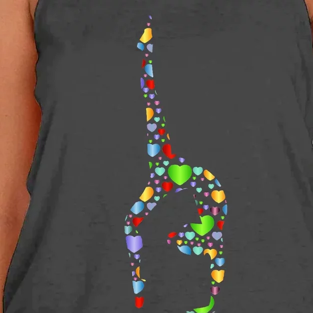 Gymnastics Gift Hearts Gymnast Gifts Women's Knotted Racerback Tank