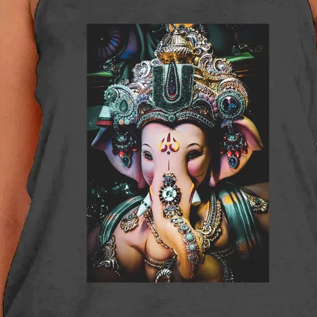 Ganesha Ganapati Hindu Yoga Meditation Gift Women's Knotted Racerback Tank