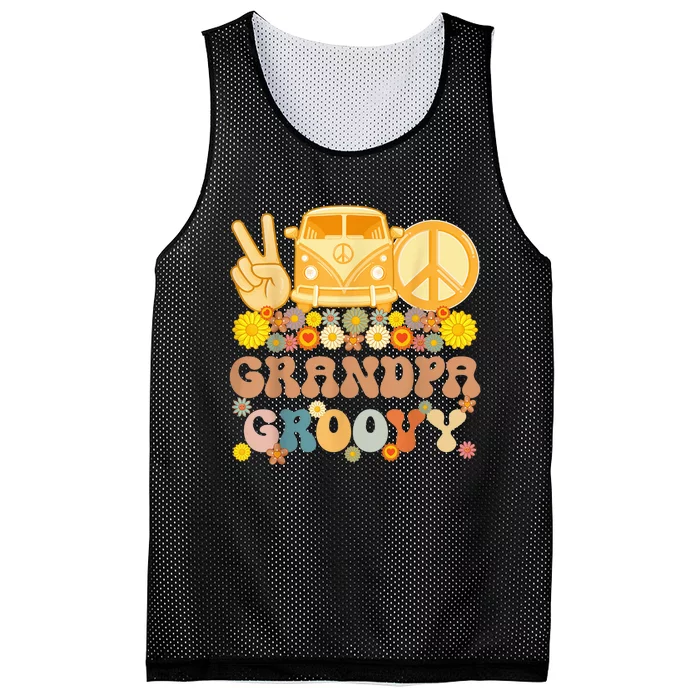 Groovy Grandpa Hippie Peace Retro Matching Party Family Mesh Reversible Basketball Jersey Tank