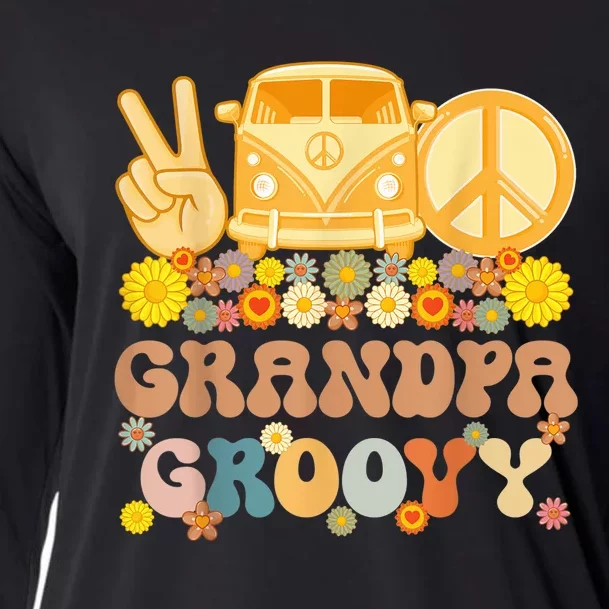 Groovy Grandpa Hippie Peace Retro Matching Party Family Cooling Performance Long Sleeve Crew