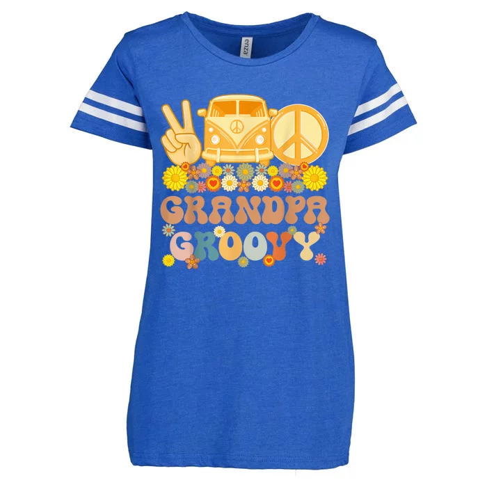 Groovy Grandpa Hippie Peace Retro Matching Party Family Enza Ladies Jersey Football T-Shirt