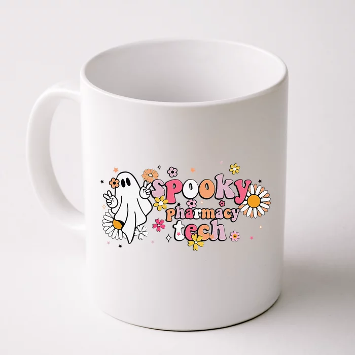 Groovy Ghost Halloween Floral Spooky Pharmacy Tech Front & Back Coffee Mug