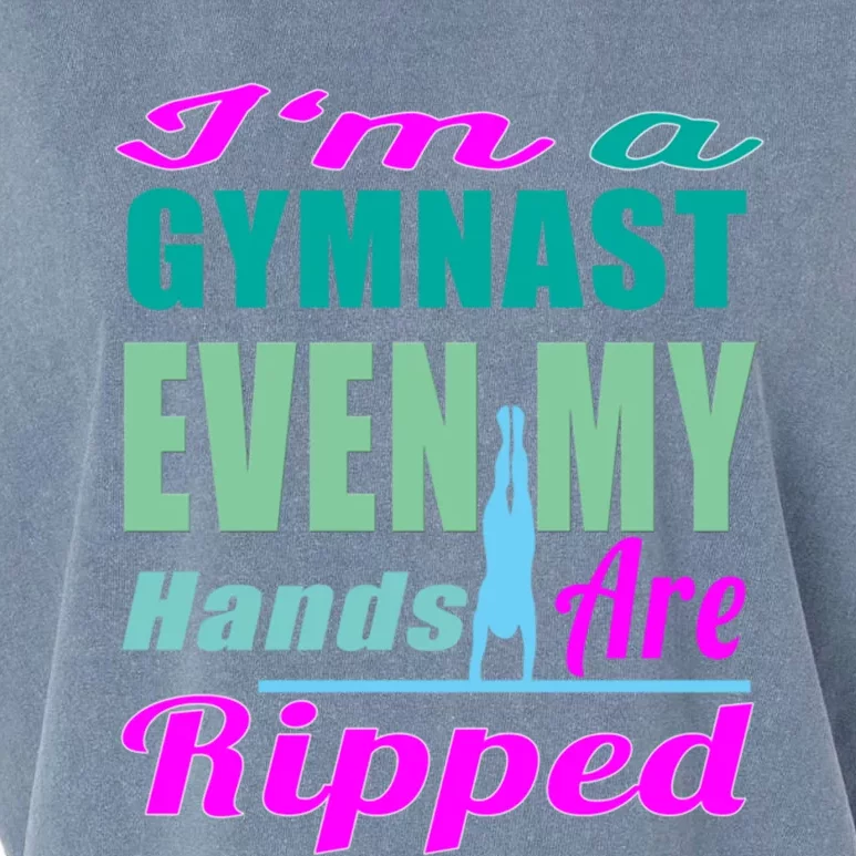 Gymnastics Gift Hands Ripped From A Bars Gift Garment-Dyed Women's Muscle Tee