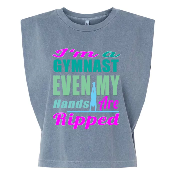 Gymnastics Gift Hands Ripped From A Bars Gift Garment-Dyed Women's Muscle Tee