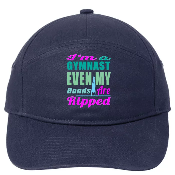 Gymnastics Gift Hands Ripped From A Bars Gift 7-Panel Snapback Hat