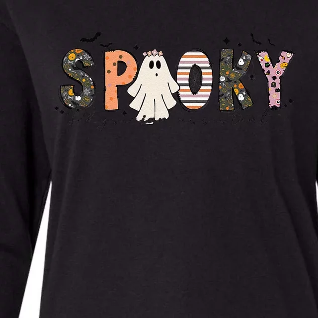 Groovy Ghost Halloween Pumkin Spooky Physician Assistant Womens Cotton Relaxed Long Sleeve T-Shirt