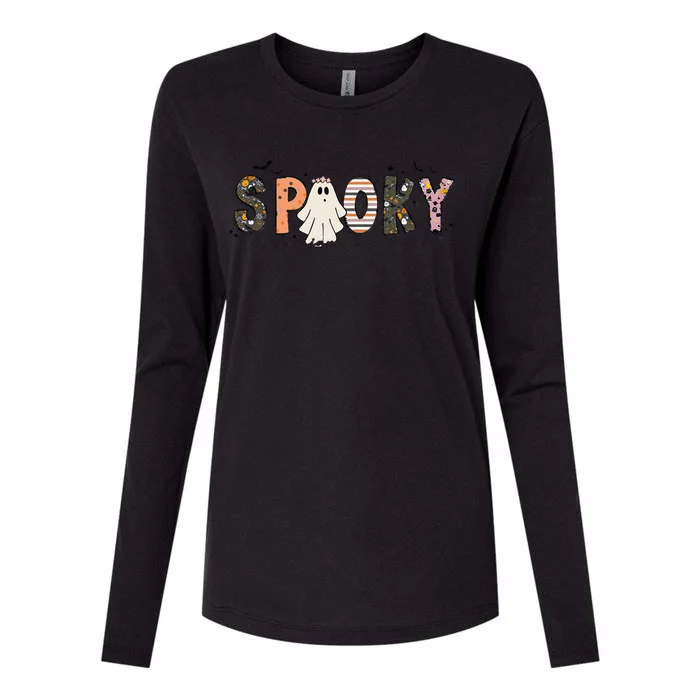 Groovy Ghost Halloween Pumkin Spooky Physician Assistant Womens Cotton Relaxed Long Sleeve T-Shirt