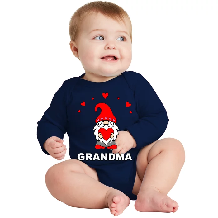 Grandma Grandmother Happy MotherS Day Gift Gnome Cute Elf Gift Baby Long Sleeve Bodysuit