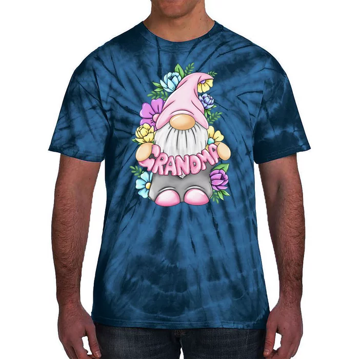 Gnome Grandma Happy Mother's Day Art Flower For Mom Gnomies Tie-Dye T-Shirt