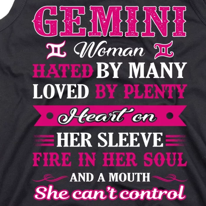 Gemini Girl Hated By Many Loved By Plenty Tank Top