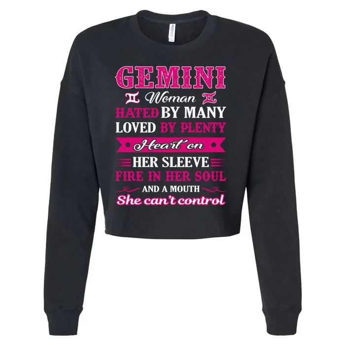 Gemini Girl Hated By Many Loved By Plenty Cropped Pullover Crew