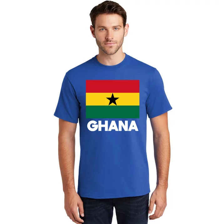 Ghana Ghanaian Heart Love Proud Melanin Flag Gift Tall T-Shirt