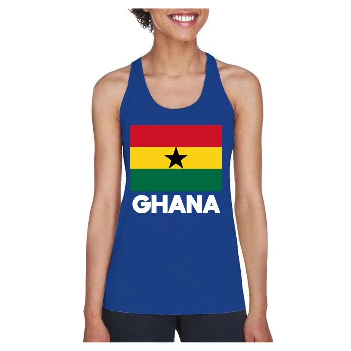 Ghana Ghanaian Heart Love Proud Melanin Flag Gift Women's Racerback Tank