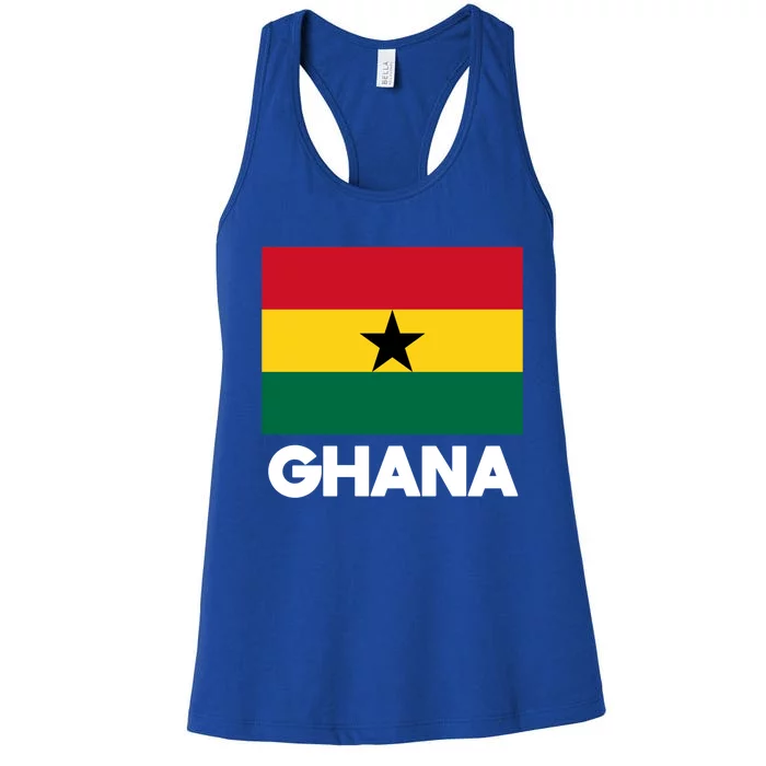 Ghana Ghanaian Heart Love Proud Melanin Flag Gift Women's Racerback Tank