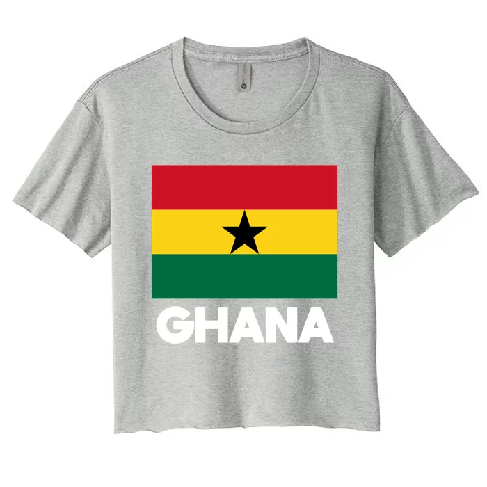 Ghana Ghanaian Heart Love Proud Melanin Flag Gift Women's Crop Top Tee