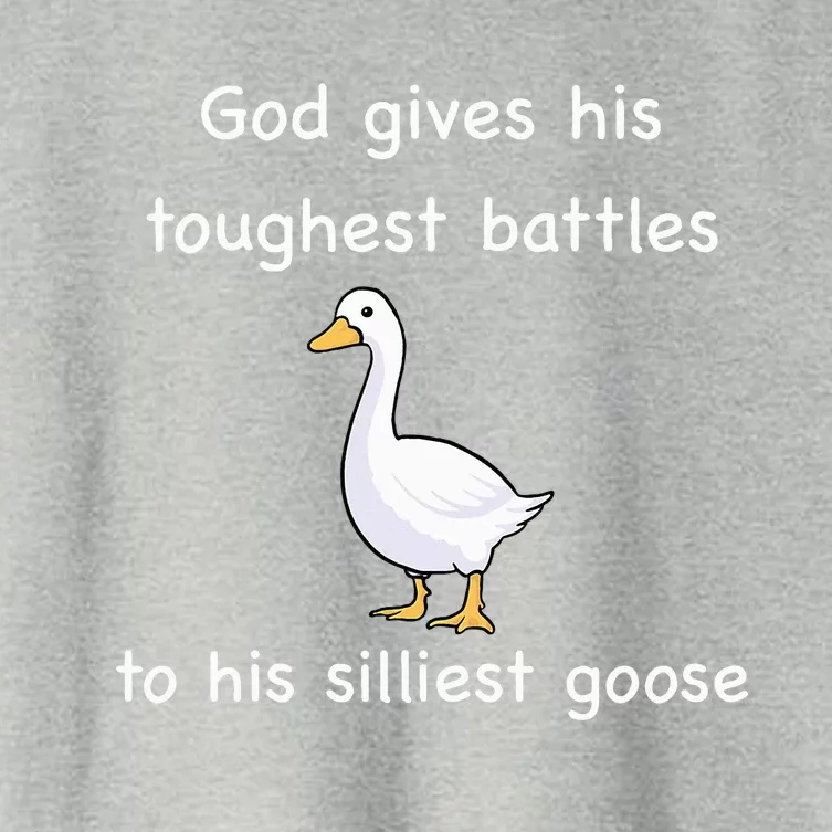 God Gives His Toughest Battles to His Silliest Goose Women's Crop Top Tee