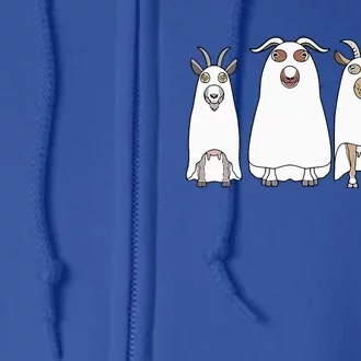 Goat Ghost Halloween Farmer Goat Lover Scary Spooky Season Full Zip Hoodie