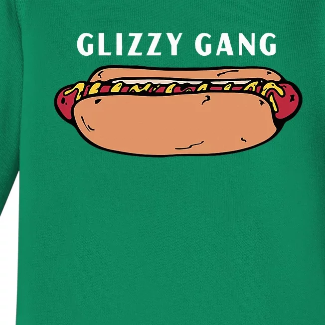 Glizzy Gang Hotdog Funny Baby Long Sleeve Bodysuit