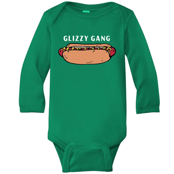 Glizzy Gang Hotdog Funny Baby Long Sleeve Bodysuit