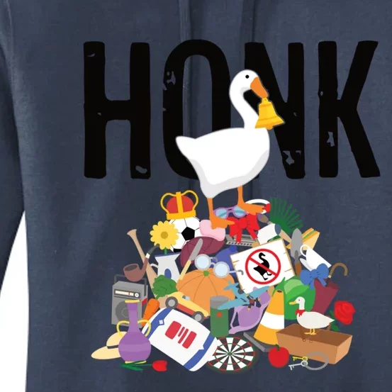 Goose Game Honk Untitled Goose Addiction Press Y To Honk Funny Gift Women's Pullover Hoodie