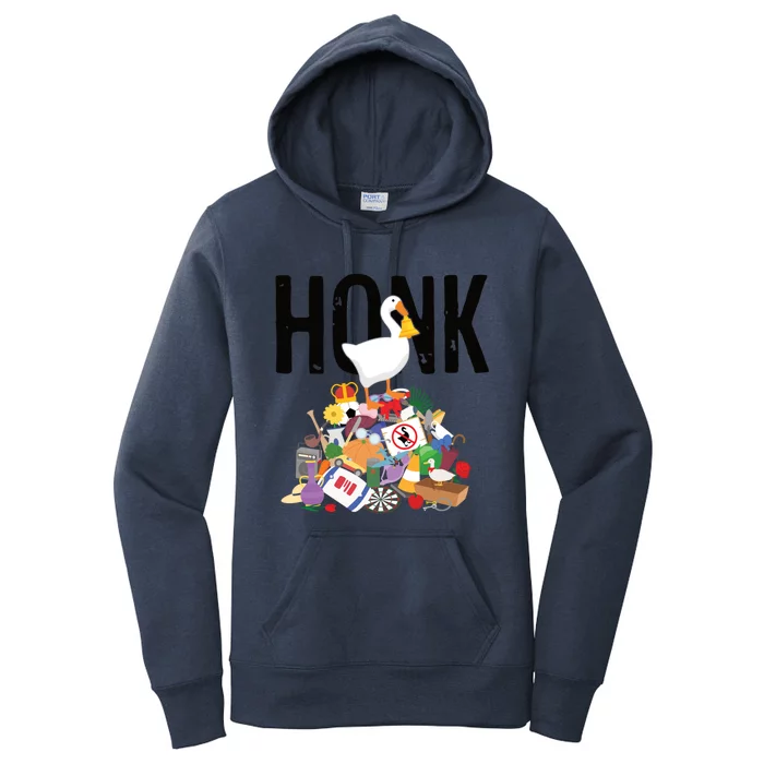 Goose Game Honk Untitled Goose Addiction Press Y To Honk Funny Gift Women's Pullover Hoodie