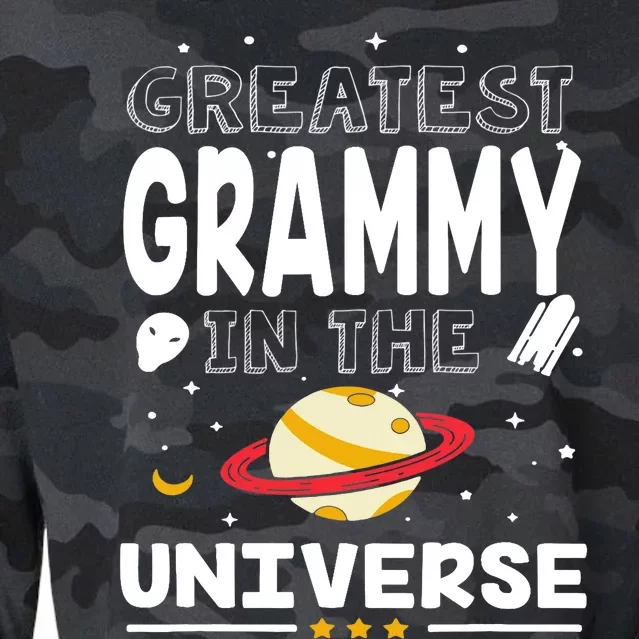 Greatest Grammy In The Universe Science Spaceship Family Cropped Pullover Crew