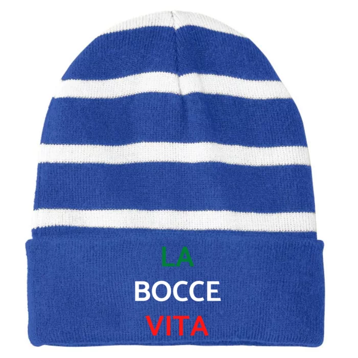 Gift Striped Beanie with Solid Band