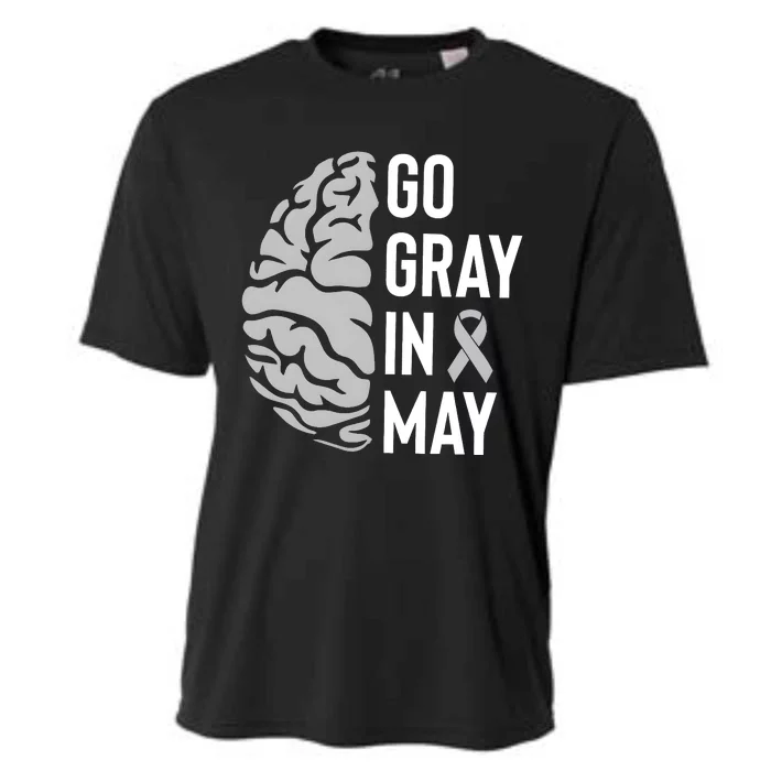 Go Gray In May Brain Tumor Awareness Cooling Performance Crew T-Shirt