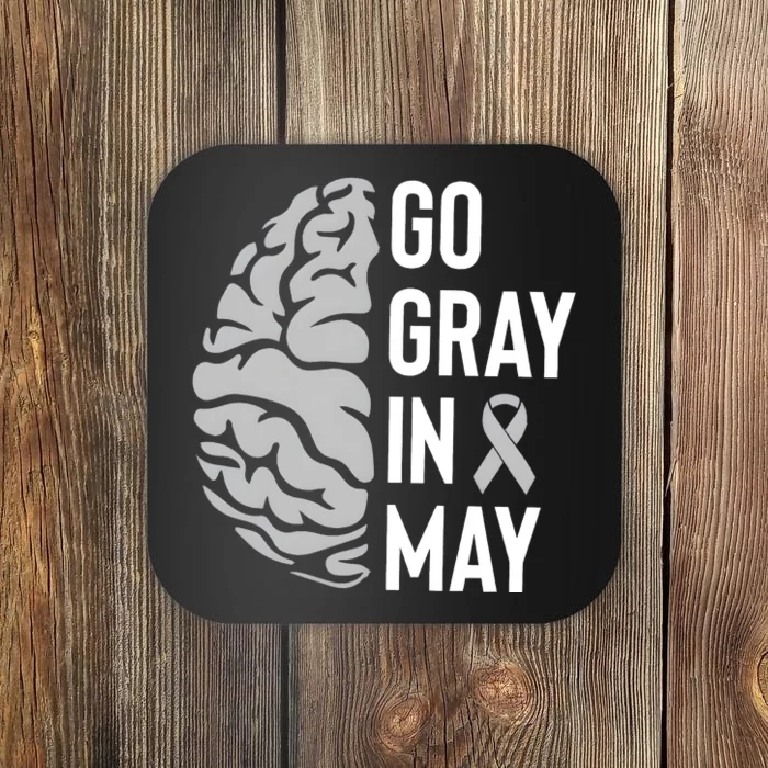 Go Gray In May Brain Tumor Awareness Coaster