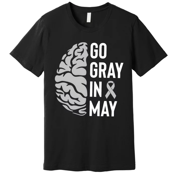 Go Gray In May Brain Tumor Awareness Premium T-Shirt